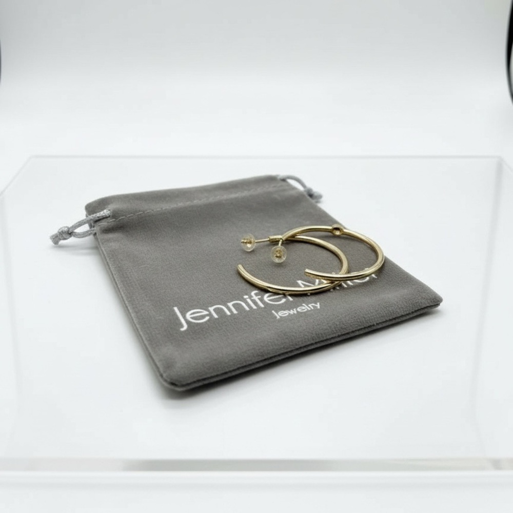 Jennifer Miller NIB Bezel Cut Yellow Gold Plated Earrings - Picture 3 of 7